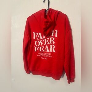 Faith Over Fear Red Sweatshirt ❤️